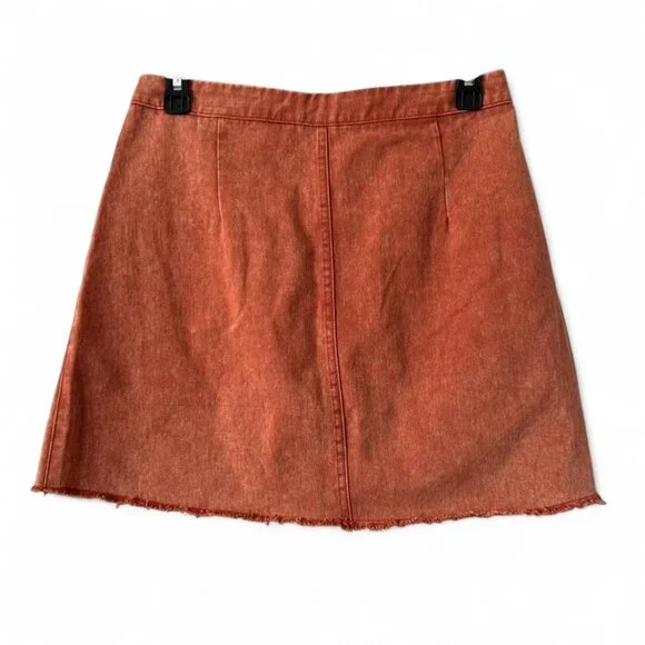 She + Sky Rust Cotton Mini Skirt Size S - Picture 2 of 4